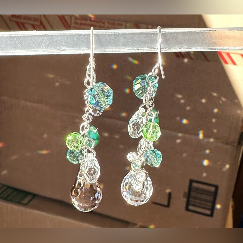 Colorful Crystal Waterfall Earring - Picture 5 of 5